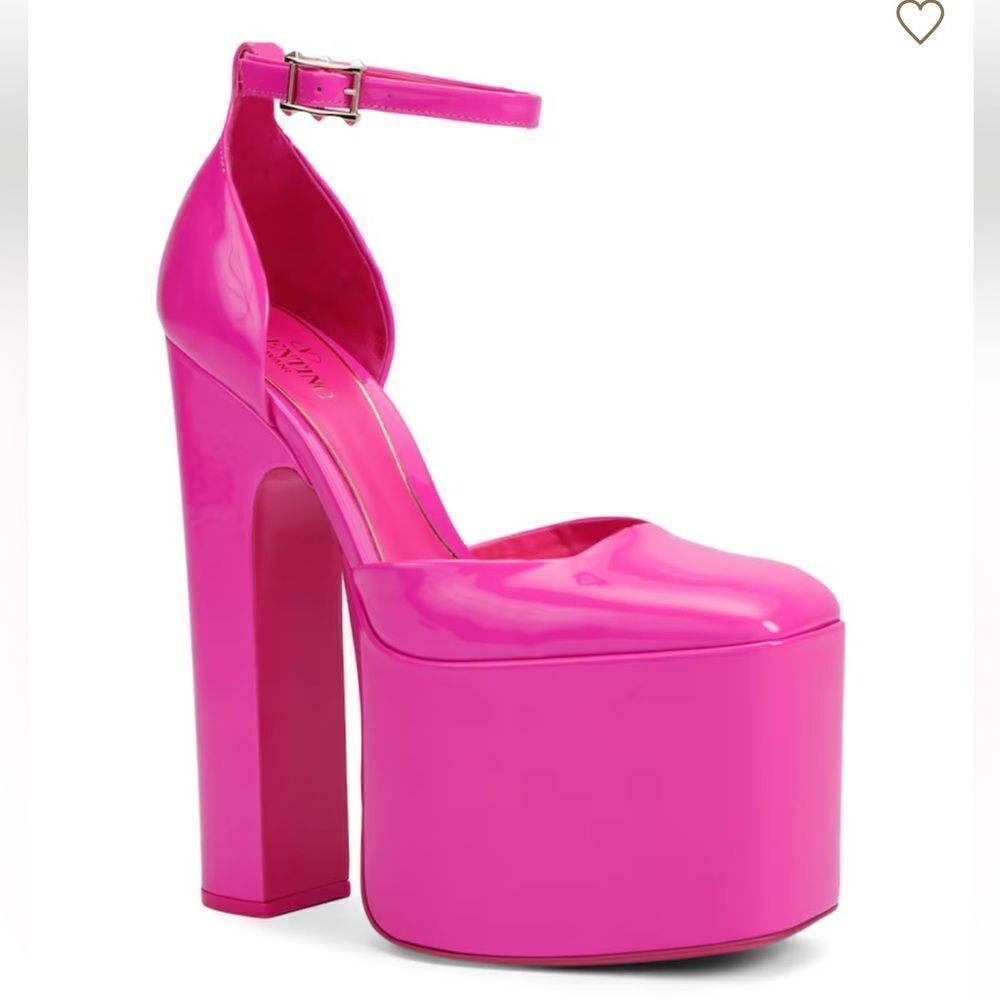 Valentino Garavani Vibrant Pink Platform Shoes